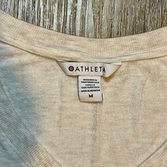 Athleta Sunrise V-Neck Sweatshirt Modal Soft Stretchy Thumbholes Size Medium EUC - Picture 2 of 10